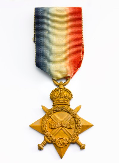1914-15 Star、1918年頃（ブロンズ、シルクリボン付き 作： English School