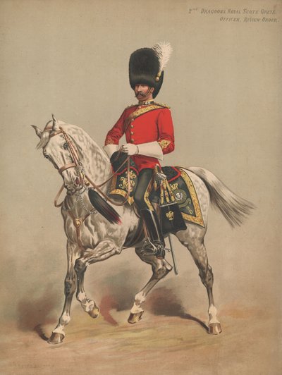 2nd Dragoons、Royal Scots Greys、オフィサー、レビュー注文 作： English School