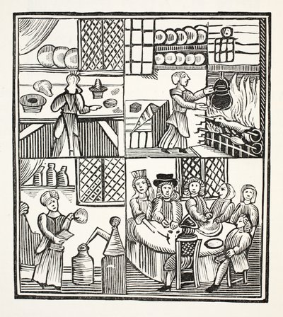 ジョンアシュトンのパブの18世紀のChap-booksからのイラスト、料理レシートのコレクション。 1882 作： English School