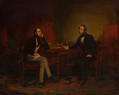 会話の断片、1840年頃（キャンバスに油彩） 作： English School