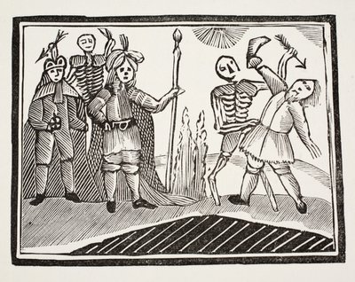 盲目の男と死の間の対話、ジョン・アシュトンによる18世紀のChap-booksからのイラスト、パブ。 1882 作： English School