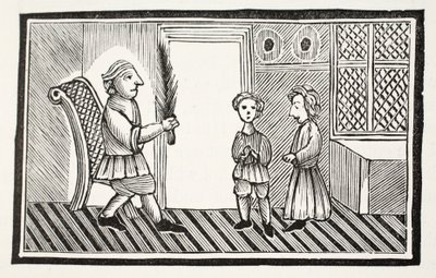 父とその息子たち、パブ、ジョン・アシュトンによる18世紀のチャップブックのイラスト。 1882 作： English School