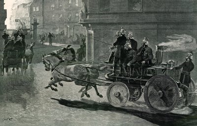 火災に向かう途中の消防車 作： English School