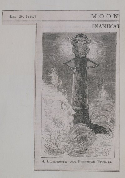 灯台-ムーンシャインのティンダル教授ではなく、1884年12月20日に公開（木の彫刻） 作： English School