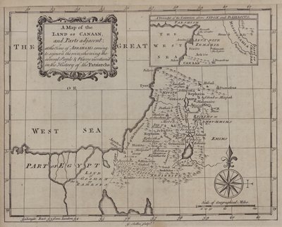 アブラハムがカナンの地に寄留した時の地図と、それに隣接する地域の地図。 作： English School