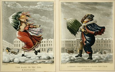 ロンドンでのメリークリスマスと明けましておめでとう：1827年にG.ハントによって刻まれたサー、そしてエムの多く 作： English School