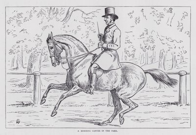 A Morning Canter in the Park (e.g. engraving) 作： English School
