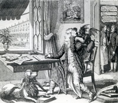 貴族の詩人-彼のアイデアを掻き立てる、J。ジョンストン発行、1823年 作： English School