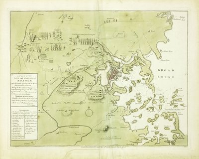 ボストンの町と港、それに隣接する国の計画」 作： English School