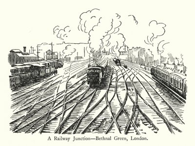 A Railway Junction, Bethnal Green, London (litho) 作： English School