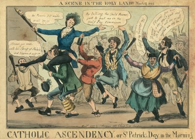 聖地でのシーン、1829年3月17日 作： English School