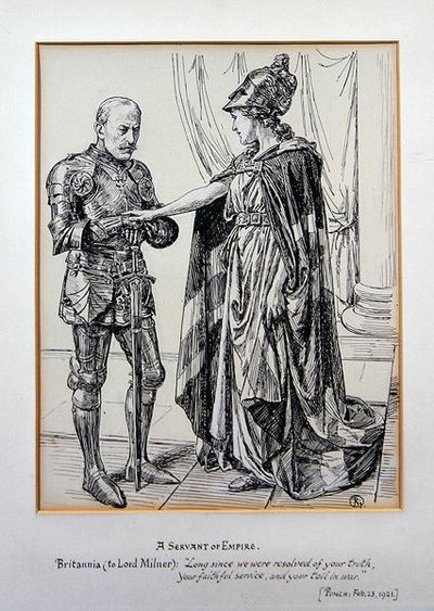 A Servant of the Empire（『パンチ』1921年2月23日号より）（紙にペン・インク 作： English School