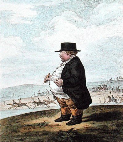 ハンナ・ハンフリーが1807年に出版した「デイヴィス海峡から見たニューマーケット・ヒースの眺め」（手彩色の銅版画） 作： English School