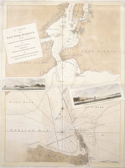 ニューヨーク港の海図、1774-1779 作： English School