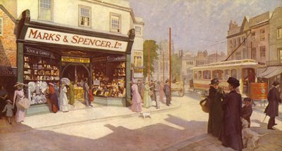 1920年代初頭の地方の閉店した店先 作： English School