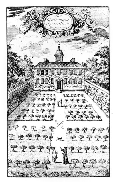 ジョンローレンスのジェントルメンレクリエーションのカントリーハウスガーデン、1716年 作： English School