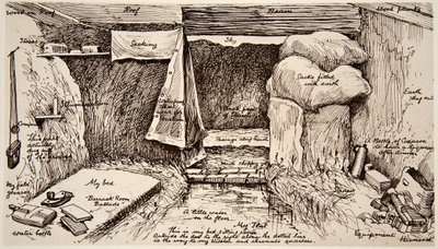 泥の大邸宅のフラット、パレード、フランス：イギリス海軍の士官たちが描いたスケッチ、イラストレイテッドウォーニュース 作： English School