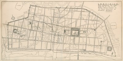 All-Hallows-by-the-TowerのUndercroftに展示されているローマロンドンのモデルの地図 作： English School