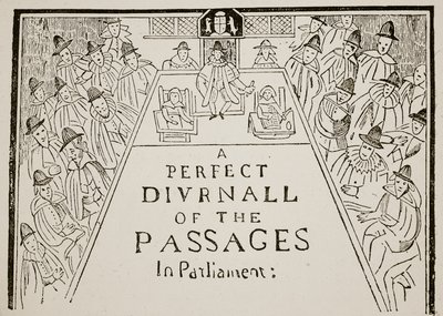 新聞の見出し、17世紀、イギリス国民のハチンソン物語、1923年頃のイラスト 作： English School