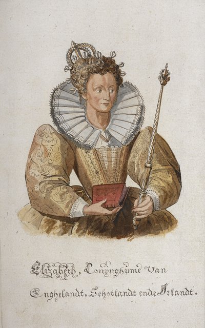 イギリス女王エリザベス1世の肖像画。 作： English School