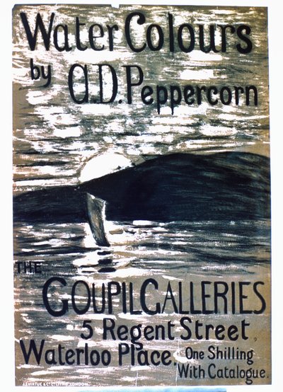 Goupil GalleriesでAD Pepercornsの水彩画ショーを発表するポスター 作： English School
