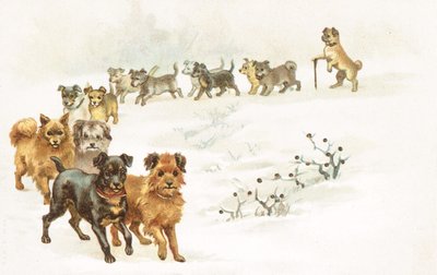 雪の中の犬の列車 作： English School