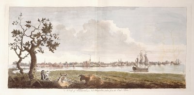 イーストショア、1774-1779から撮ったニューハンプシャー州のポーツマスのビュー 作： English School