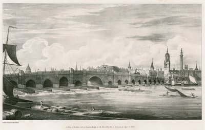 1827年のロンドン橋の東側の眺め 作： English School