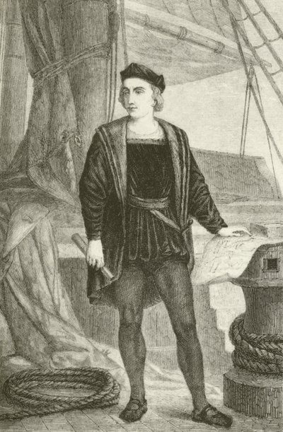 若いクリストファー・コロンブス（1451-1506）、ジェノヴァ人探検家 作： English School
