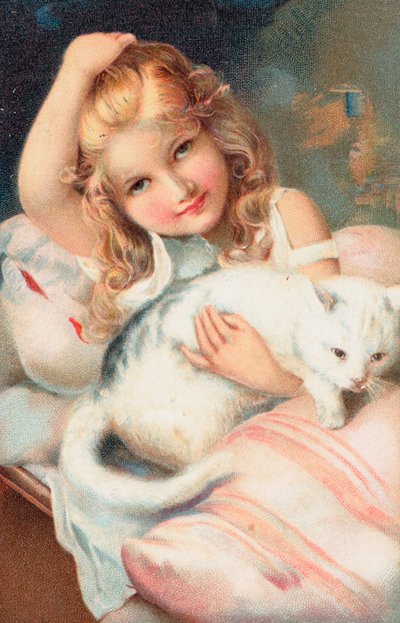 猫とポーズの少女 作： English School