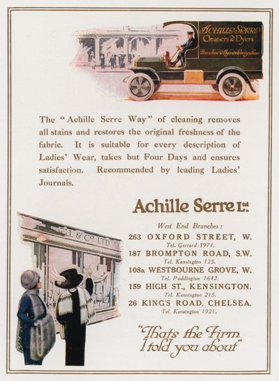 Achille Serre、クリーナー、染色機 作： English School