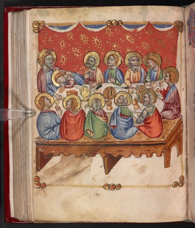 追加。 17466, f.107v 最後の晩餐 作： English School