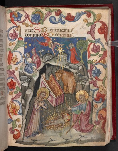 追加。 17466、f.34r 降誕 作： English School