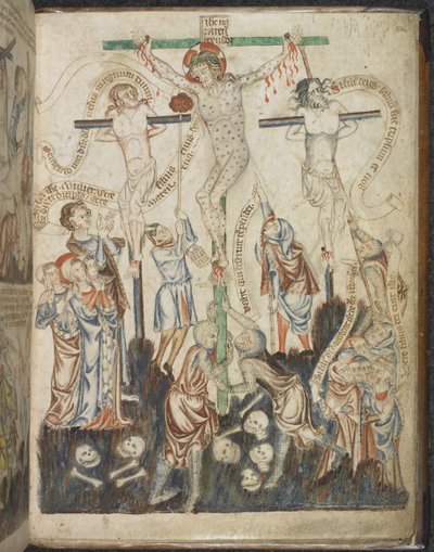 追加。 47682、f.32、十字架、Holkham Bible Picture Book、c.1320-30（ベラム）から 作： English School