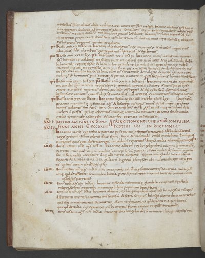 MS 16974 f.112v カエサリアのエウセビウス、クロニコンを追加、聖ヒエロニムス、アキテーヌの繁栄、アヴァンシュのマリウス、匿名の著者 (ベラム) から追加 作： English School