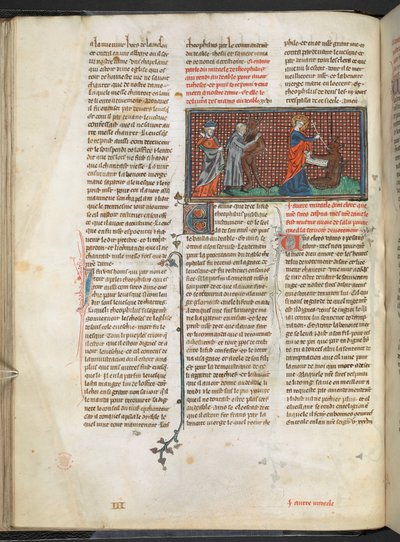 追加。 Ms 17275 fol.29v テオフィラス、悪魔と聖母マリア (ベラム) 作： English School