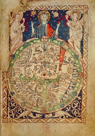 追加の Ms 28681、f.9: 世界地図 (ベラム) 作： English School