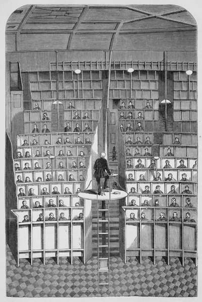 ロンドンの刑務所刑務所とヘンリーメイヒュー（1812-87）とジョンビンによる刑務所の生活からのサリー矯正院、ウォンズワースの礼拝堂の成人学校 作： English School