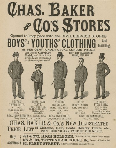 Chas Baker＆Cos Storesの広告 作： English School