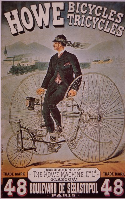 Howe bicyclesの広告(カラーリトグラフ) 作： English School