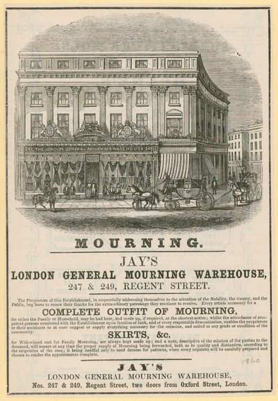 ジェイズの広告、ロンドン総合追悼倉庫、247＆249 Regent Street、ロンドン 作： English School