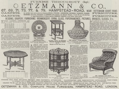 広告、Oetzmann and Company（彫刻 作： English School