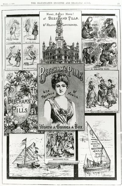 健康のローズバッド、ビーチャム薬の広告、1890 作： English School