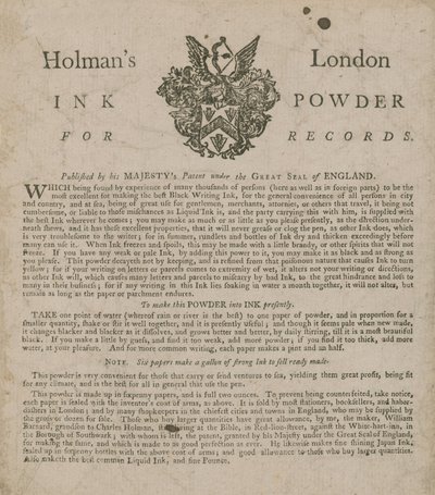 レコード用Holmans Londonインクパウダーの広告 作： English School