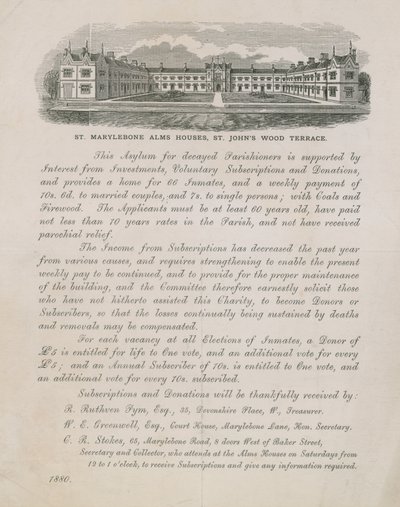 St Marylebone Alms Housesの広告 作： English School