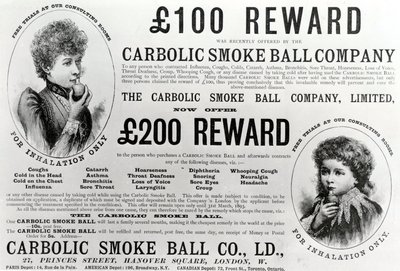 カーボリックスモークボールカンパニーの広告、1893 作： English School