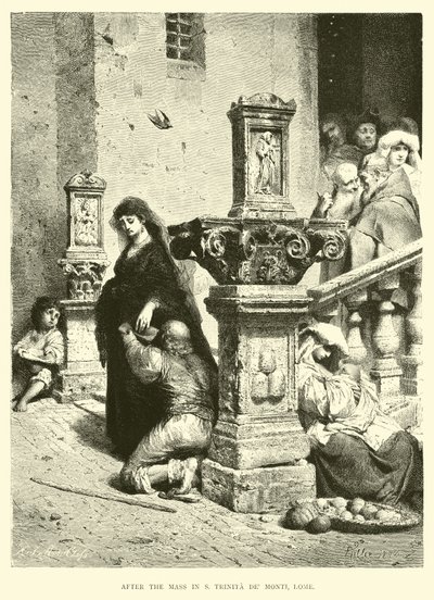 S Trinita de Monti、ローマのミサの後 作： English School