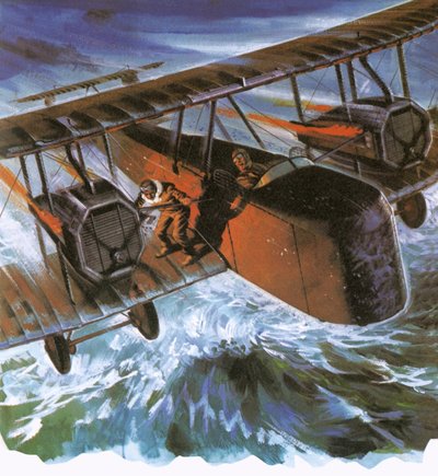ビッカース「Vimy」のアルコックとブラウン 作： English School