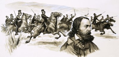 光の旅団のチャージを背景にしたアルフレッドテニーソン 作： English School