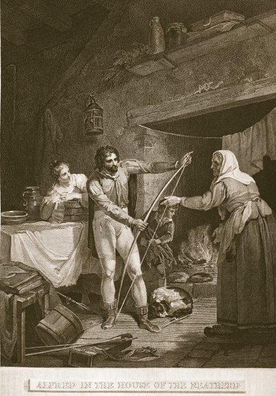 ネザードの家のアルフレッド、デビッドヒュームのイラスト、イギリスの歴史、パブ。 1812年ロンドン、R。ボウヤー 作： English School